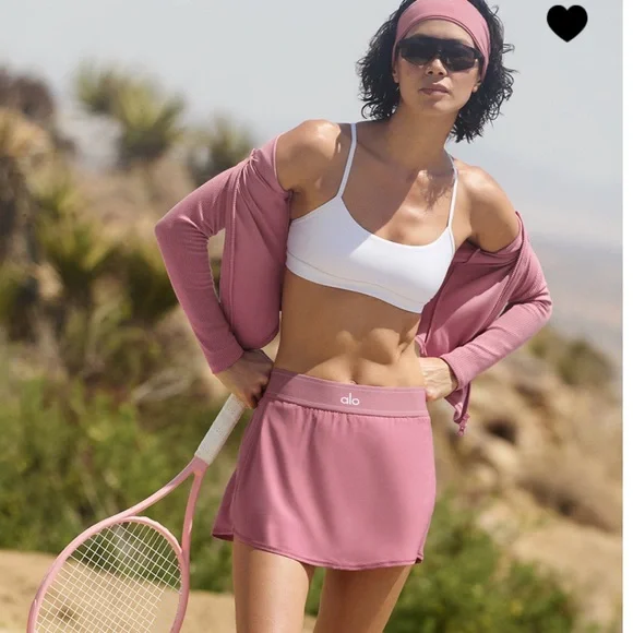 NWT AUTHENTIC ALO YOGA PINK WILD ROSE MATCH POINT SKIRT SAME DAY SHIP LAST ONE - Picture 7 of 10